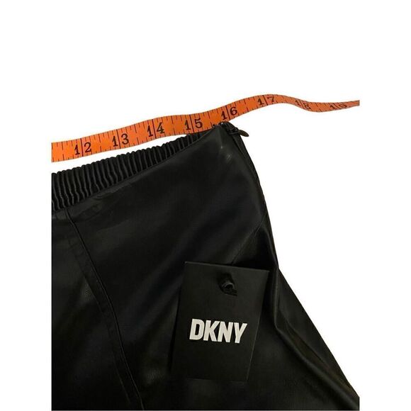 Nwt DKNY Pleather High Waisted Pants Gothic Motorcycle Punk Grunge - Picture 10 of 14